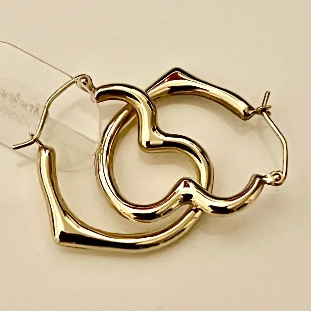 10K Gold Hollow Heart Hoop Earrings for Kids: Stylish, Durable and Comfortable